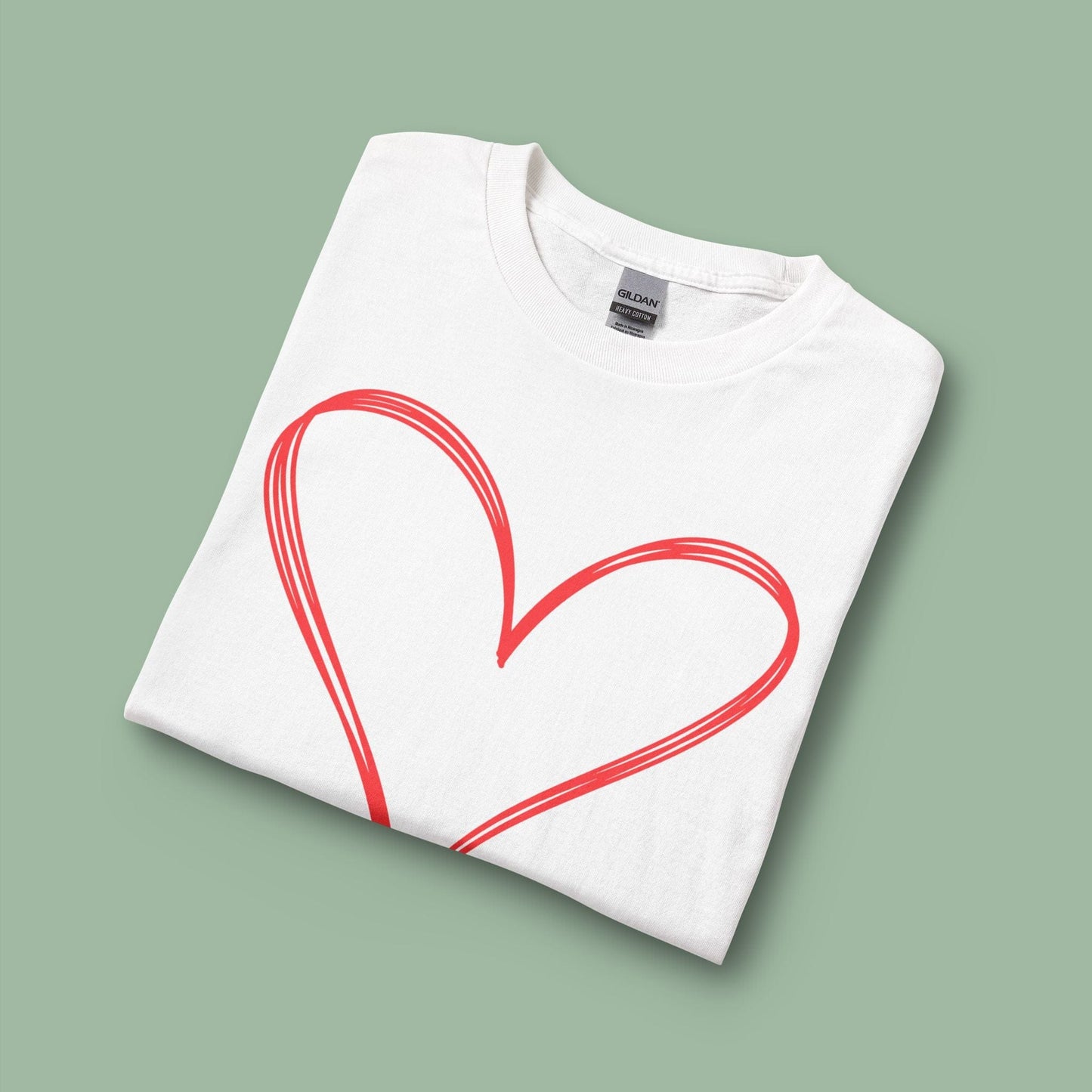 Valentine’s Day Vegan Heart Shirt – Eco-Friendly Long Sleeve Tee | Order Now