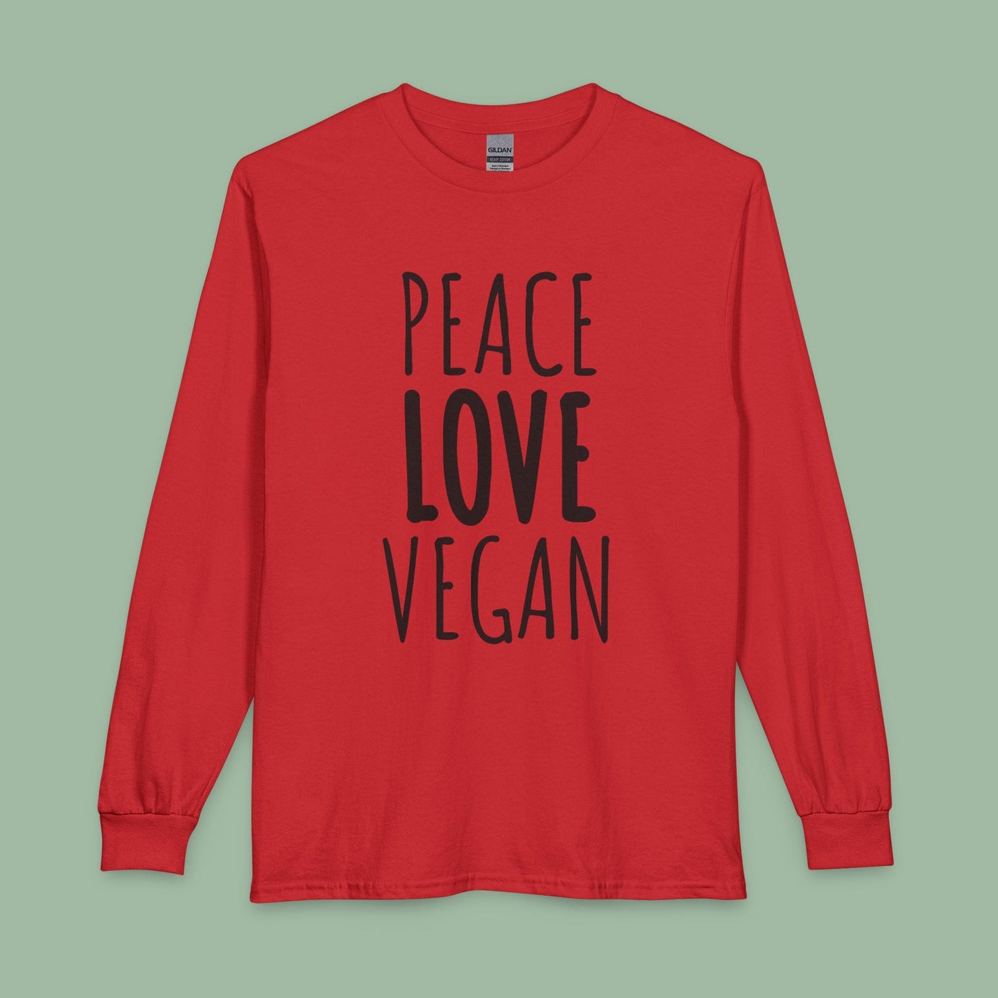 Peace Love Vegan Long Sleeve T-Shirt
