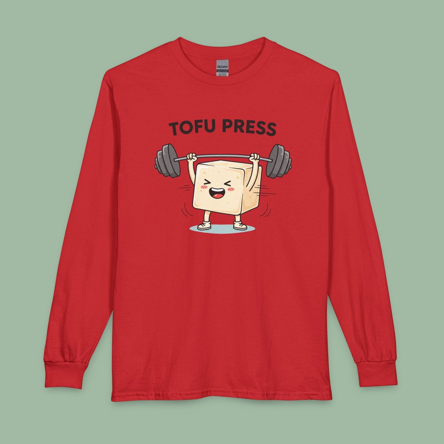 Tofu Press Funny Vegan Long Sleeve Shirt Gym Design