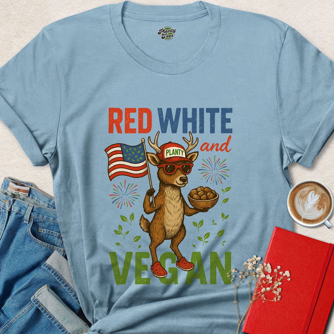 American Patriotic Vegan Deer T-Shirt