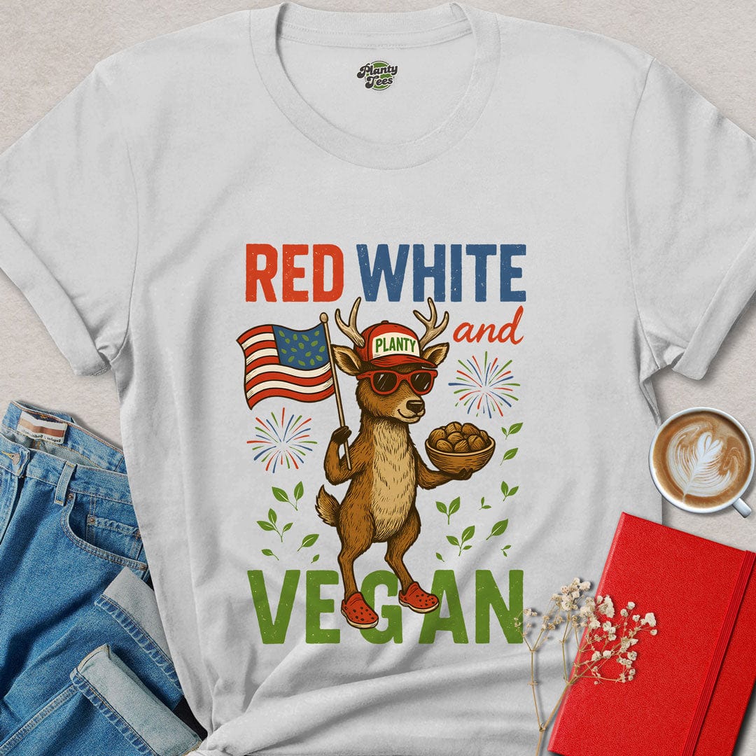 American Patriotic Vegan Deer T-Shirt