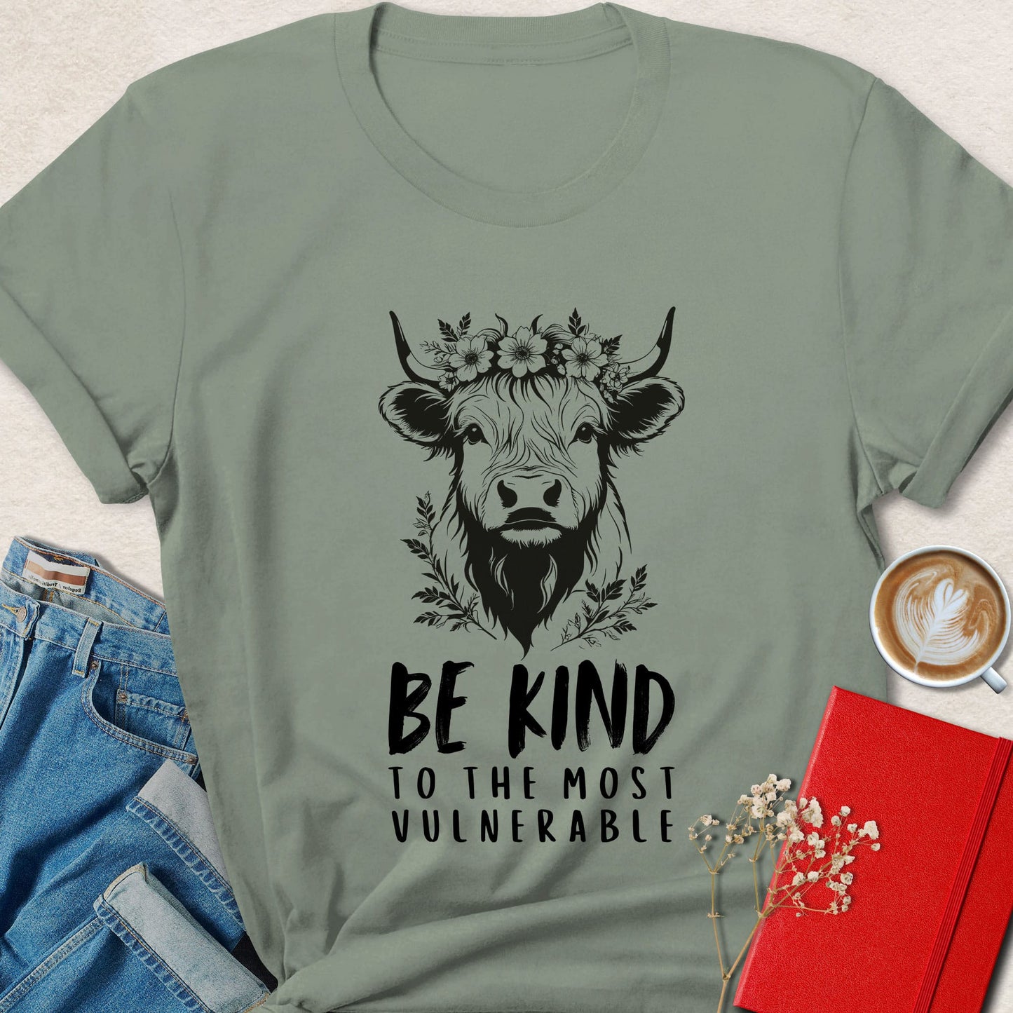 Be Kind To The Most Vulnerable Vegan Cow Graphic Tee