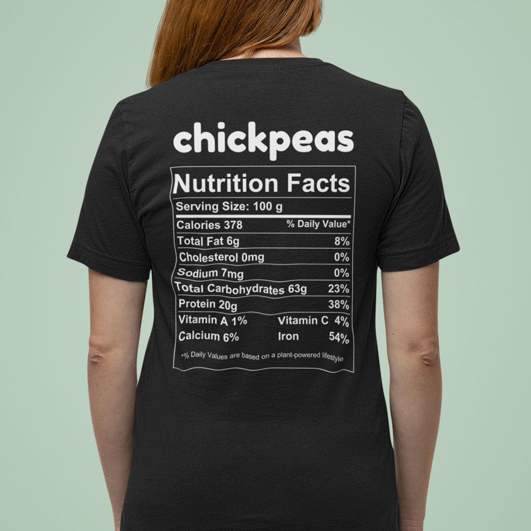 Chickpeas Nutrition Facts - Back T-Shirt