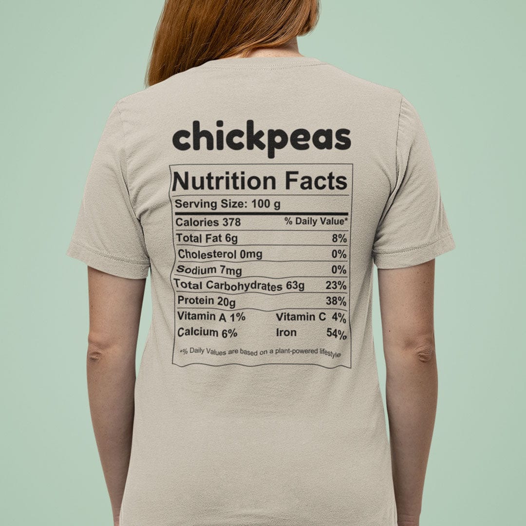 Chickpeas Nutrition Facts - Back T-Shirt