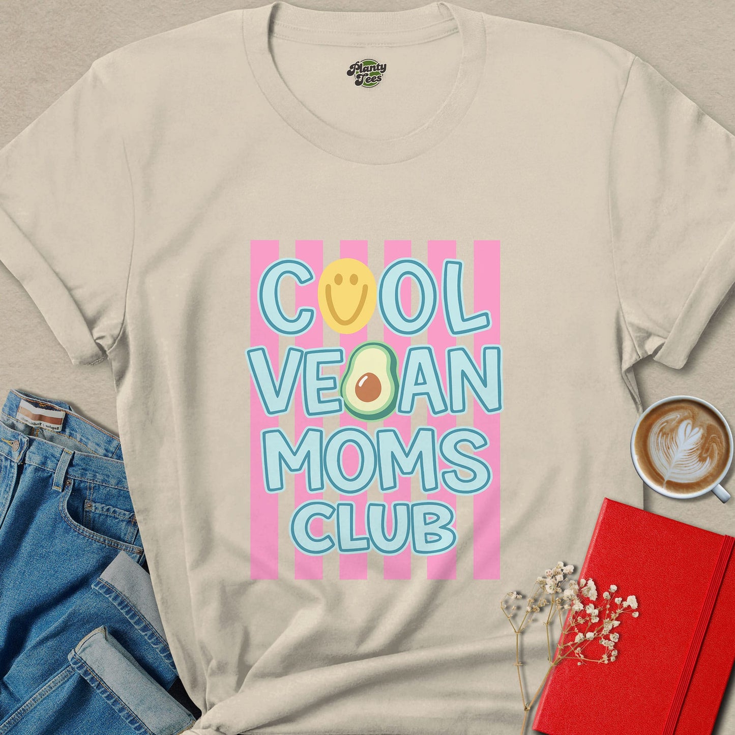 Cool Vegan Moms Club Shirt Plant Based Mom Life Graphic Tee