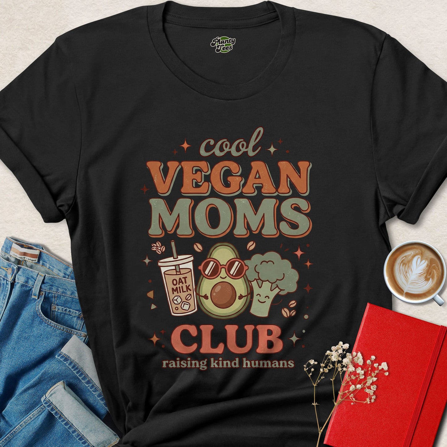 Cool Vegan Moms Club Shirt Animal Rights Plant Based Lifestyle