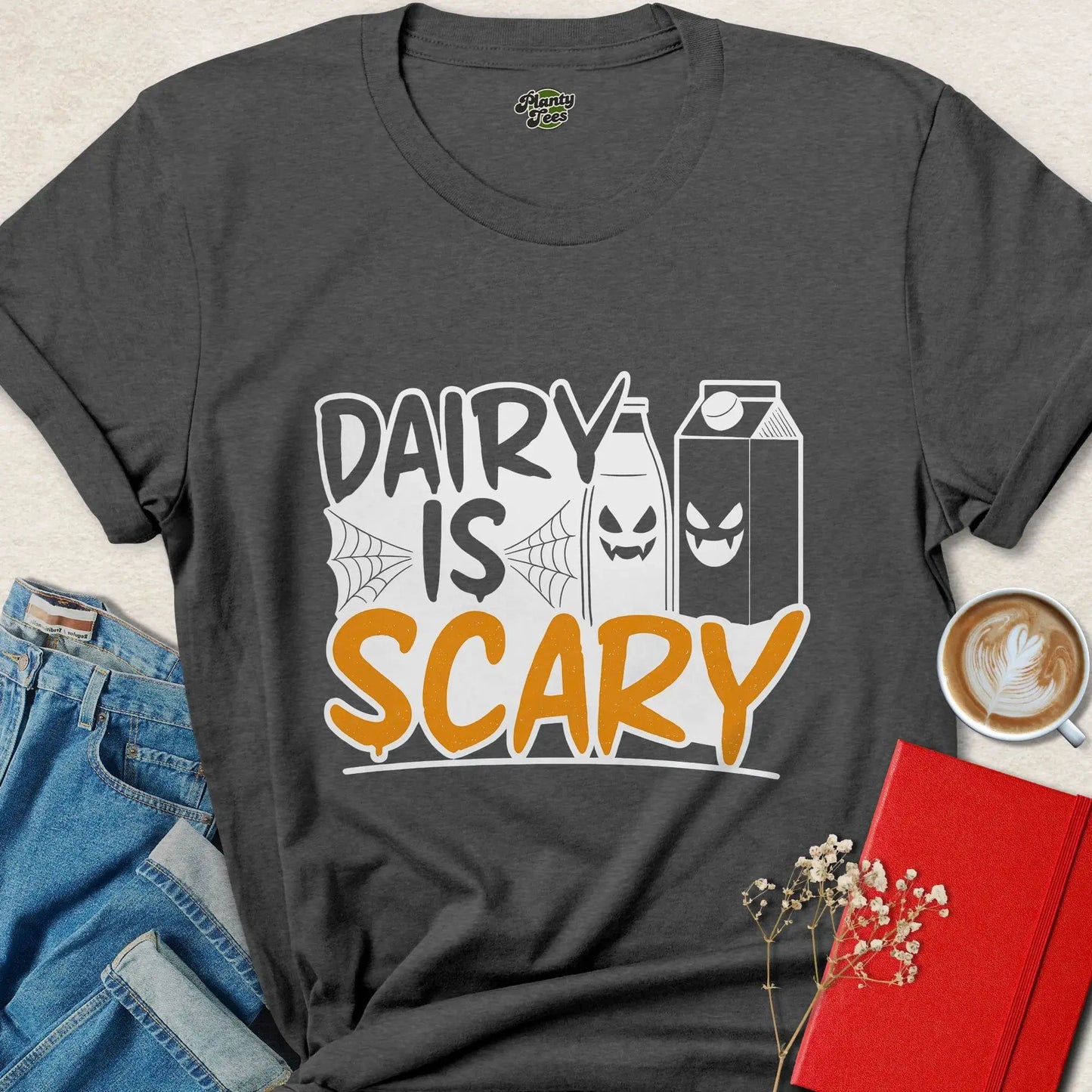 Dairy Is Scary Halloween Vegan T-Shirt