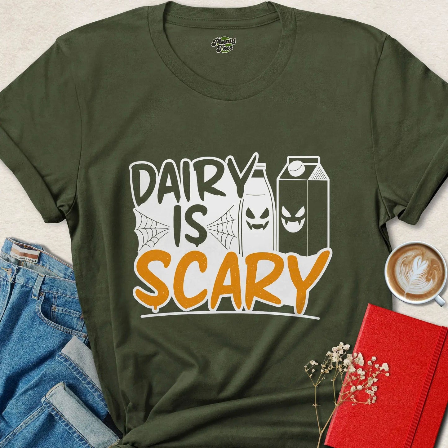 Dairy Is Scary Halloween Vegan T-Shirt
