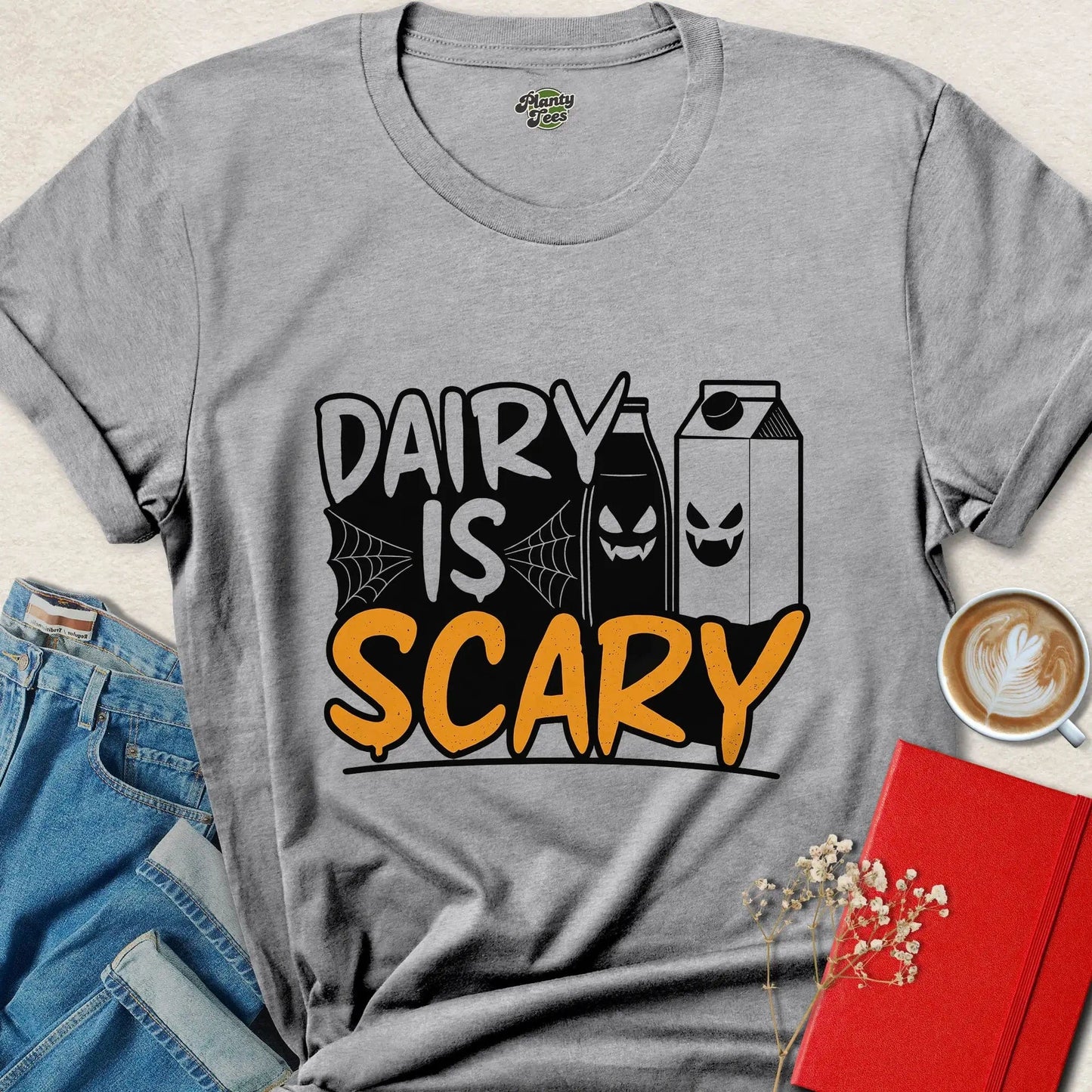 Dairy Is Scary Halloween Vegan T-Shirt