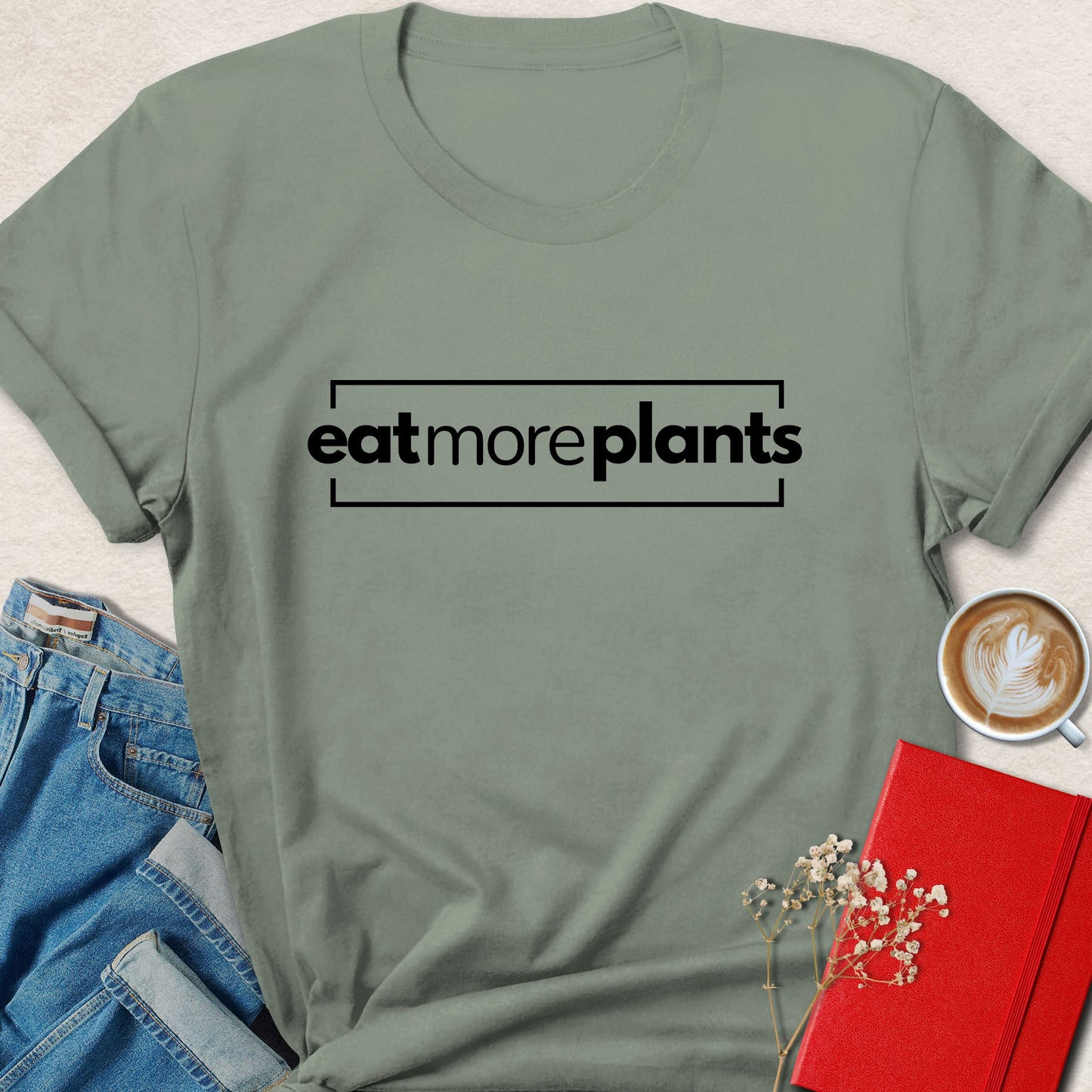 Eat More Plants Vegan Shirt | Minimalist Plant Based Tee