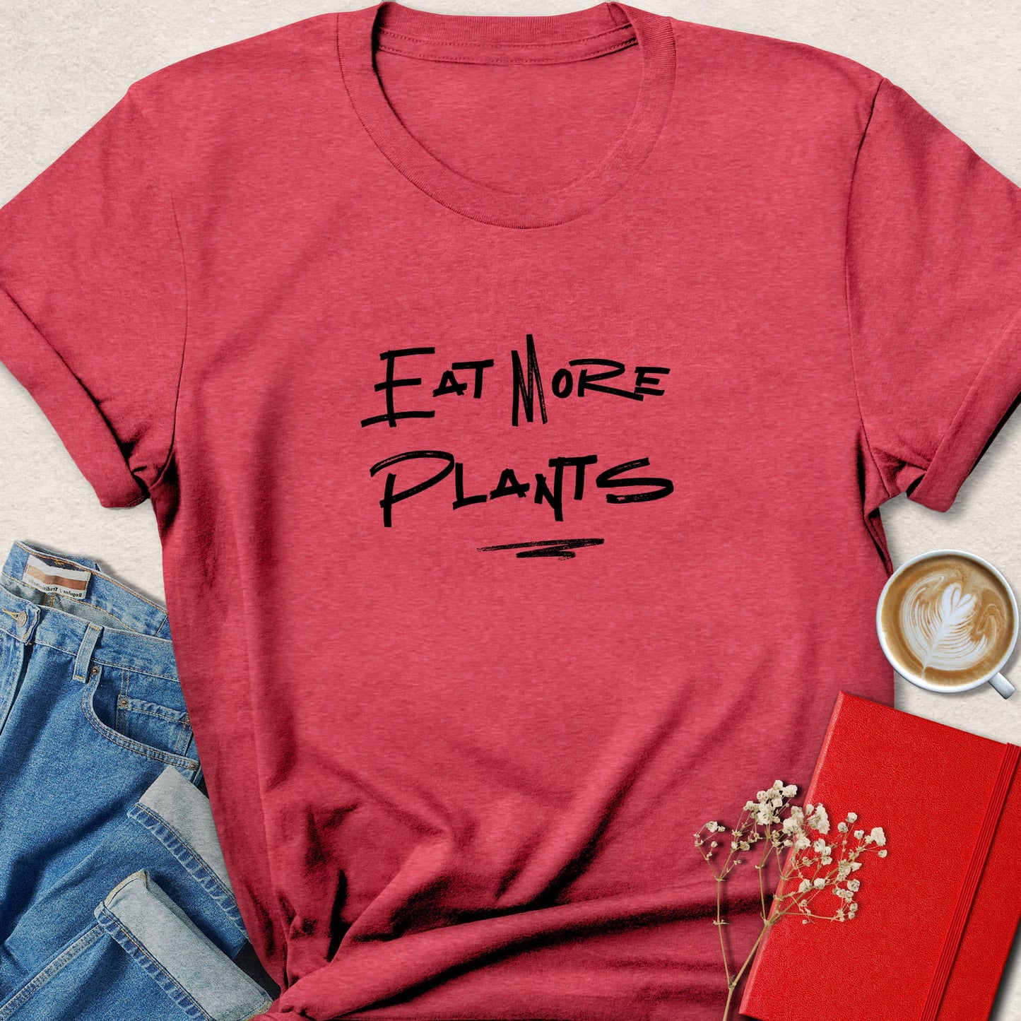 Eat More Plants T-Shirt — Handwritten Typography Tee