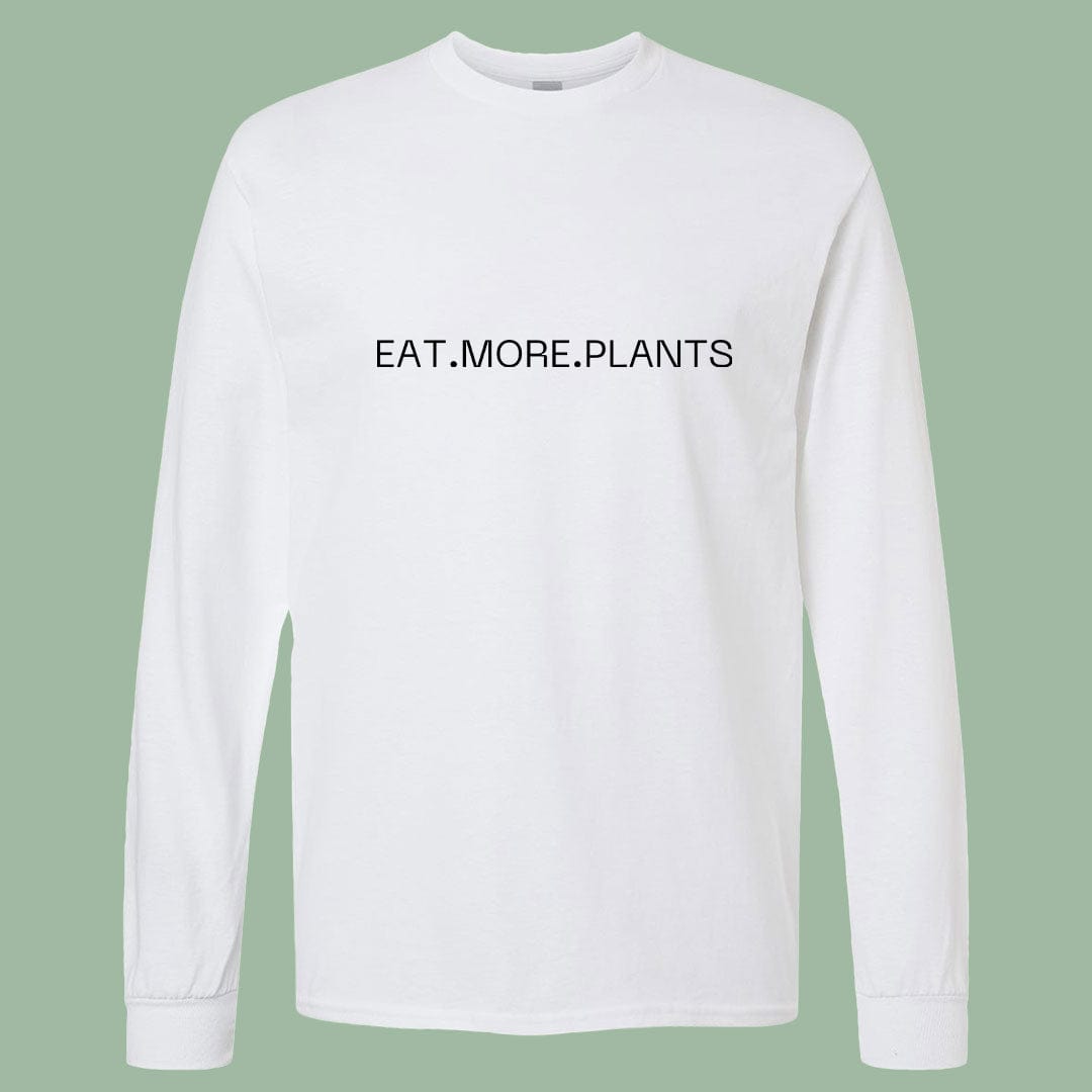 Minimalist Vegan Long Sleeve – Eat More Plants Statement Tee