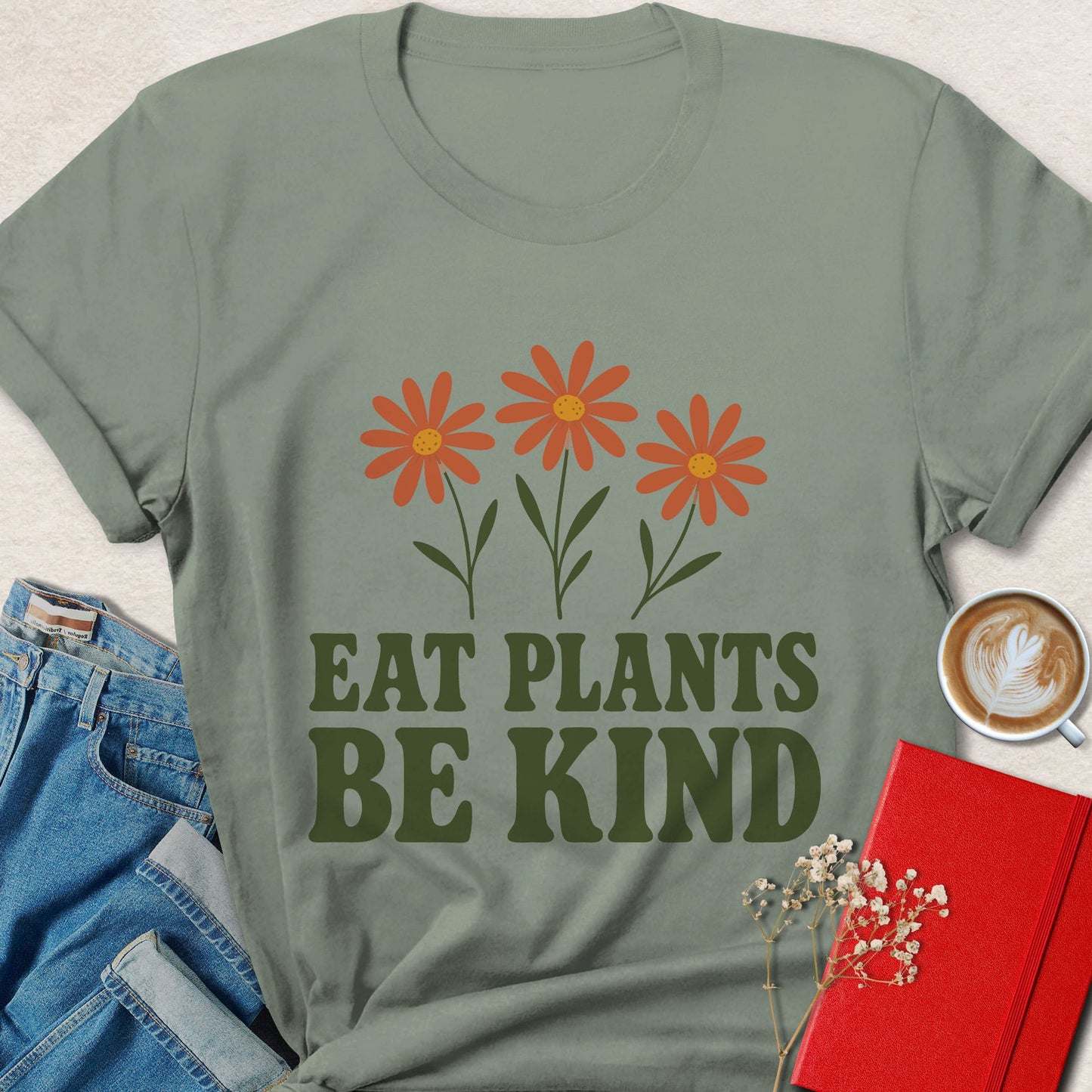 Eat Plants Be Kind Vegan Shirt | Retro Vegan Apparel