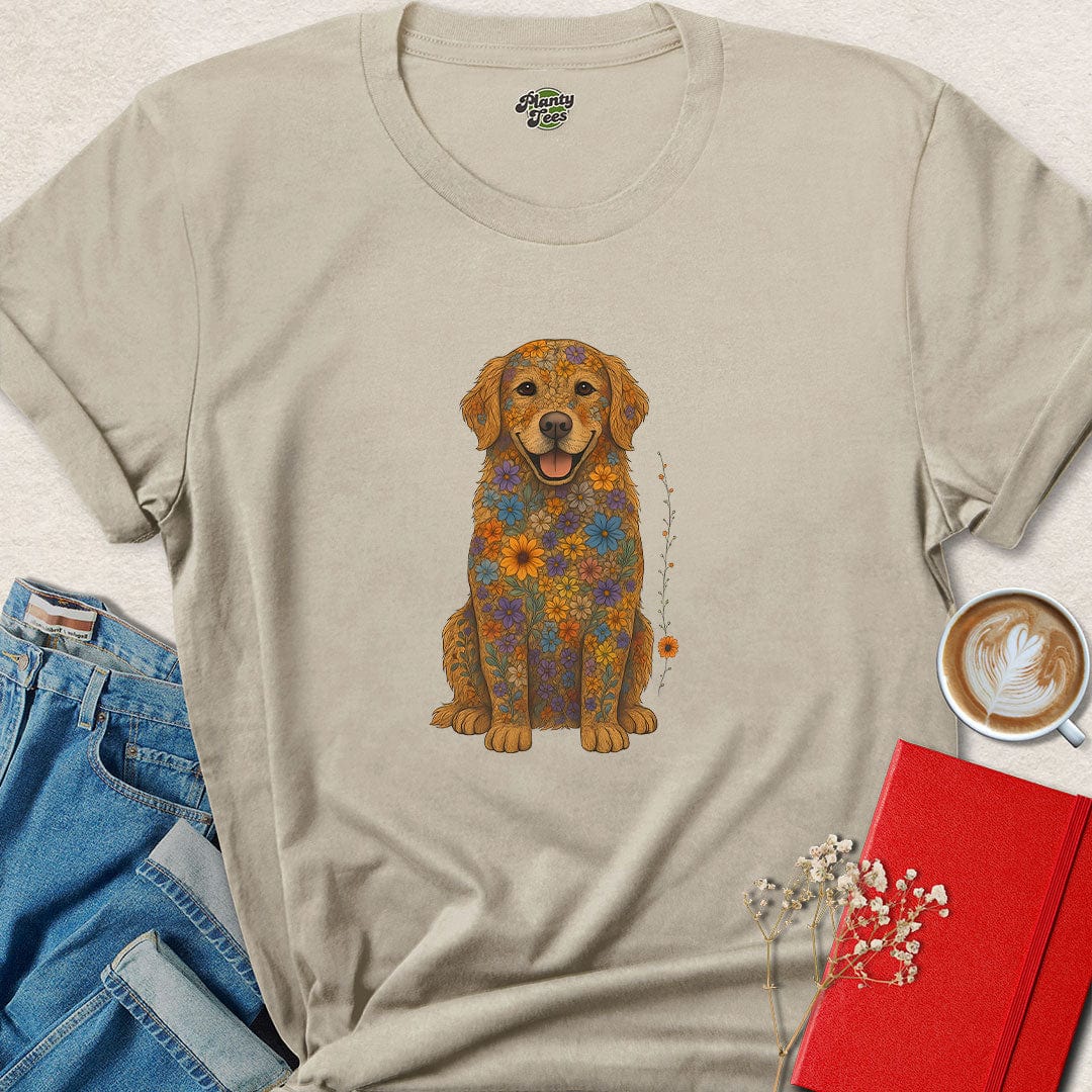 Floral Vegan Dog Shirt – Happy Cruelty-Free Tee for Animal Lovers