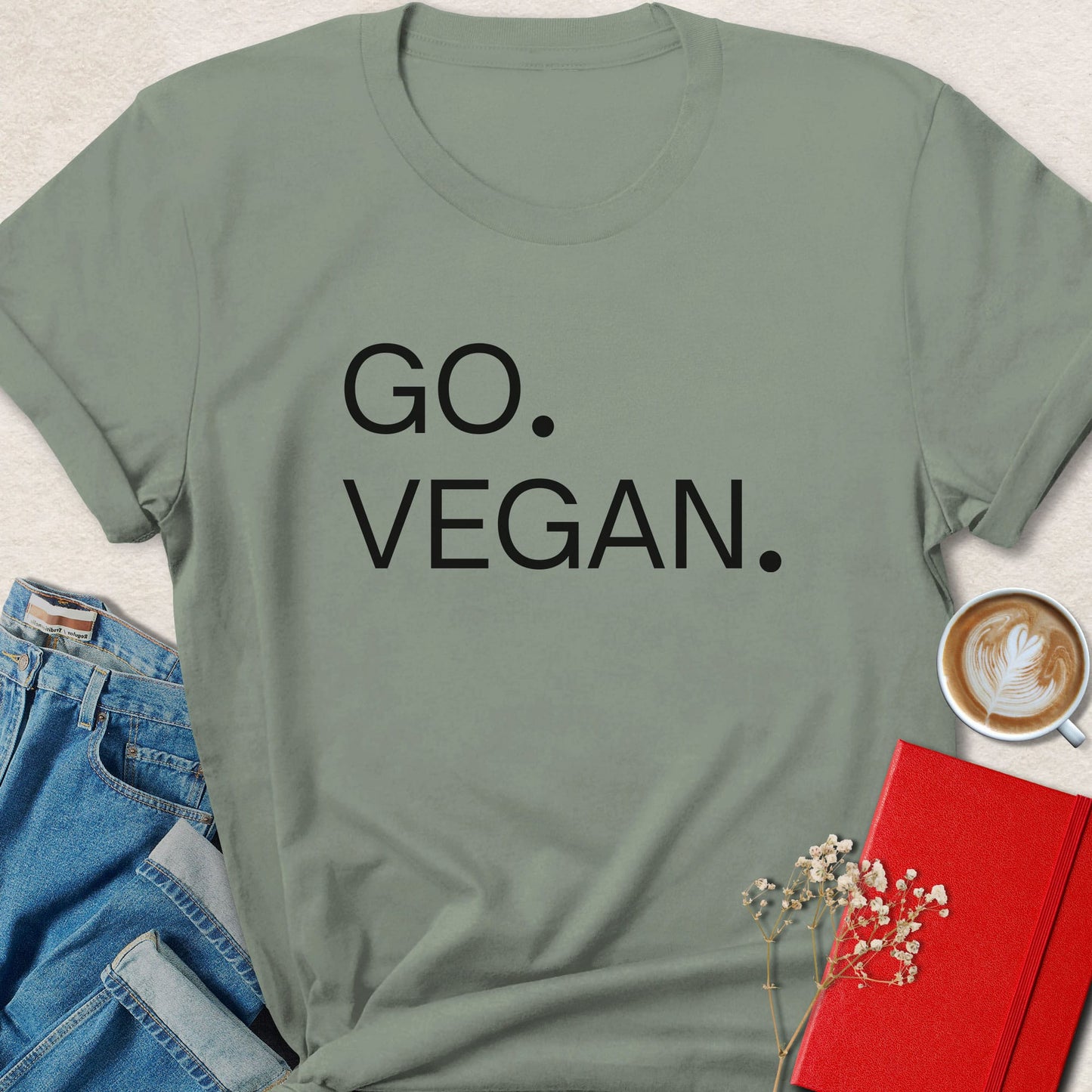Minimalist Go Vegan Statement T-Shirt