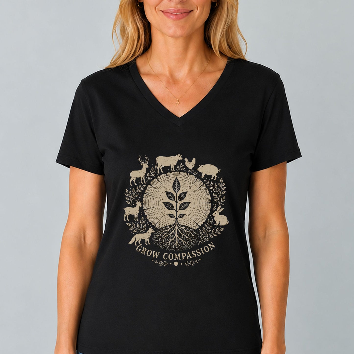 Grow Compassion V-Neck Shirt