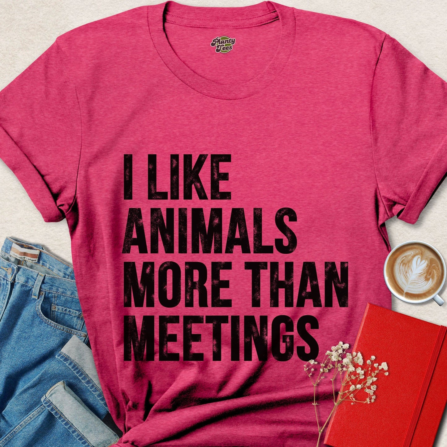 I Like Animals More Than Meetings Funny Animal Lover Shirt