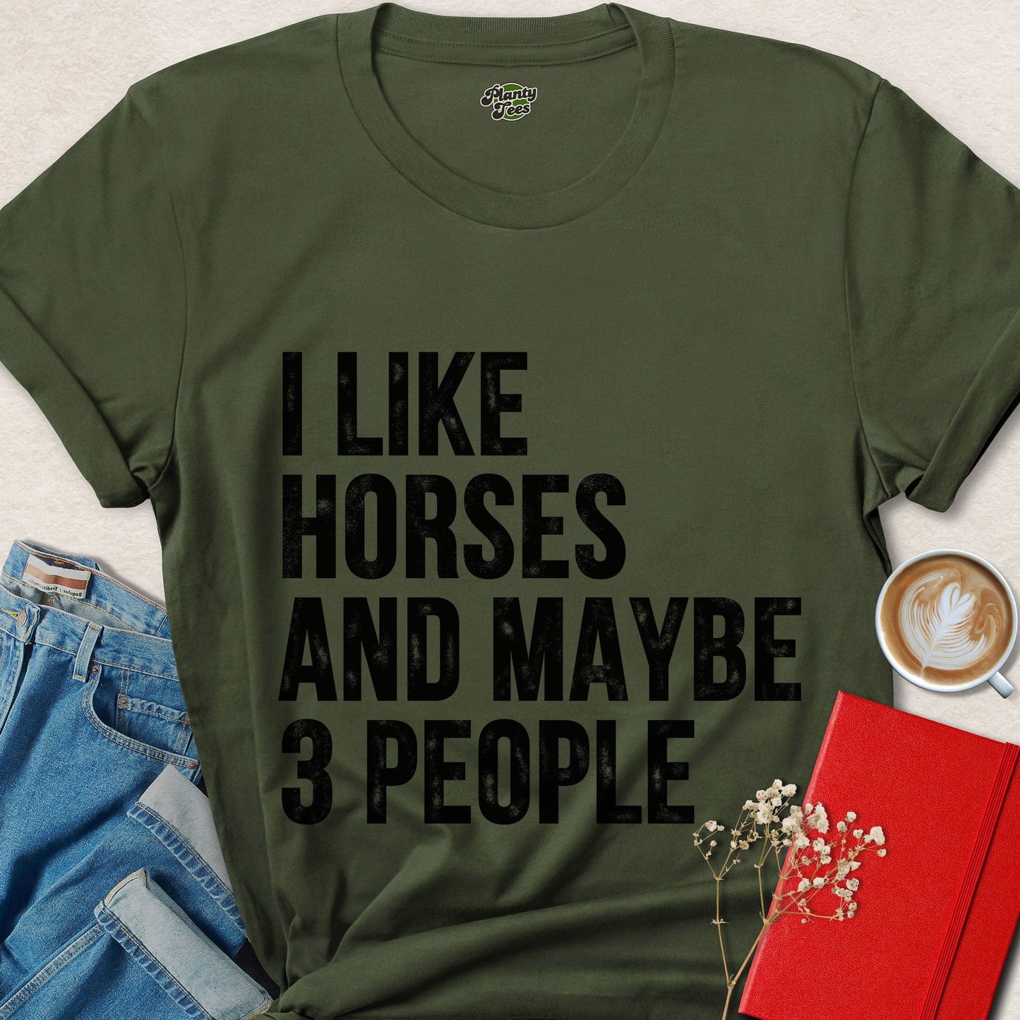 I Like Horses and Maybe 3 People Funny Horse Lover Shirt