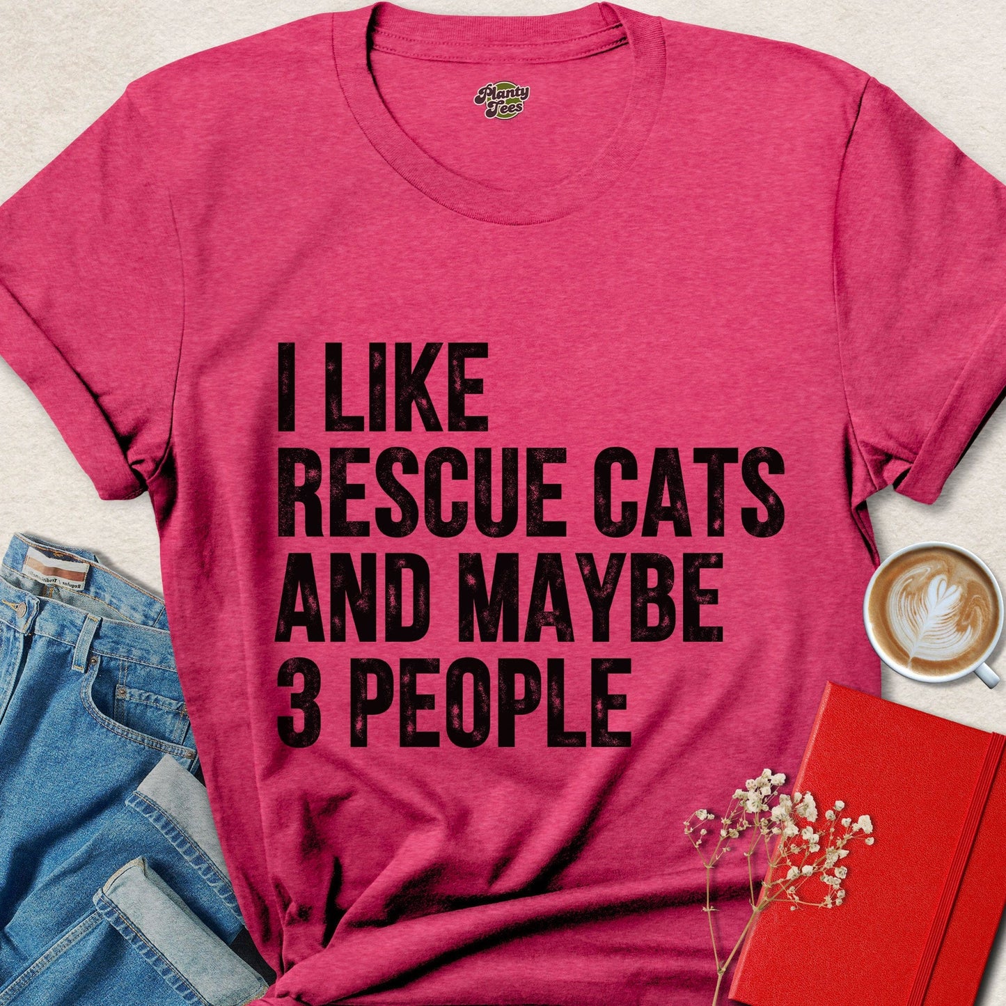 I Like Rescue Cats and Maybe 3 People Funny Cat Lover Shirt