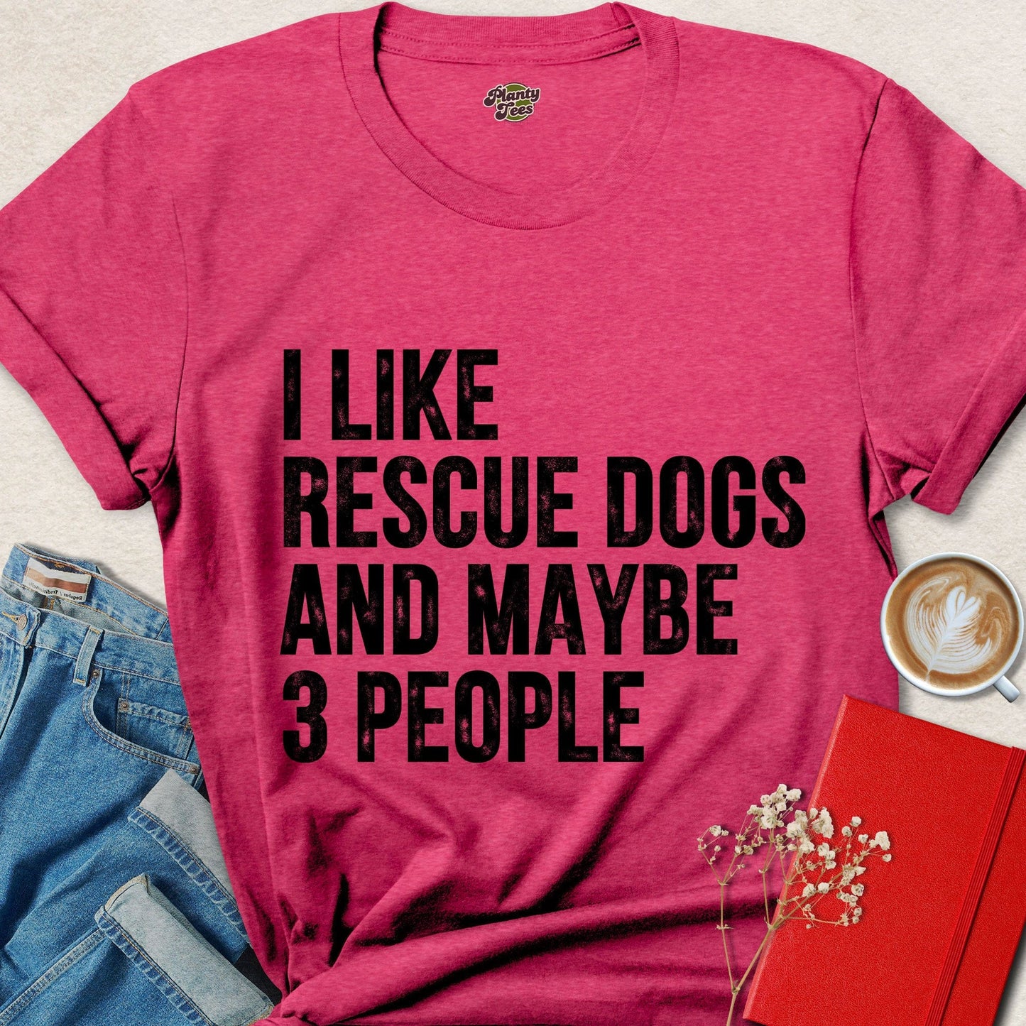 I Like Rescue Dogs and Maybe 3 People Funny Dog Lover Shirt