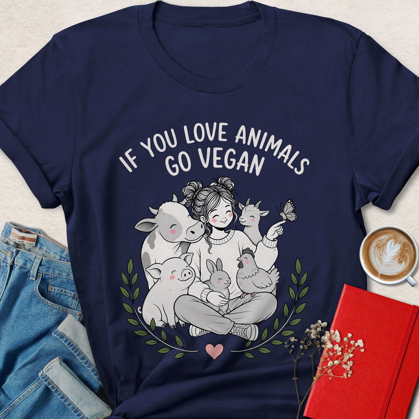 If You Love Animals Cute Illustration T-shirt