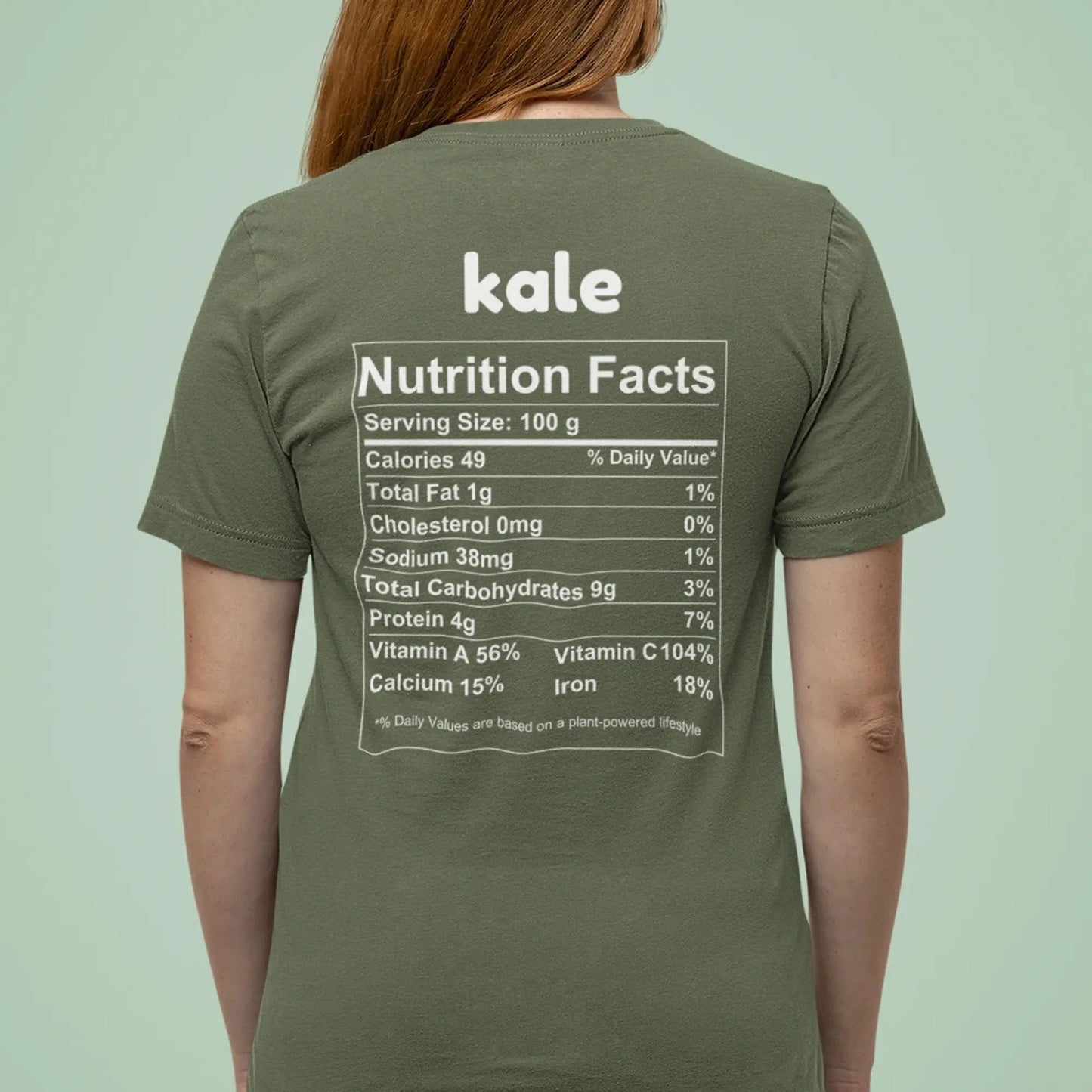 Kale Nutrition Facts - Back T-Shirt