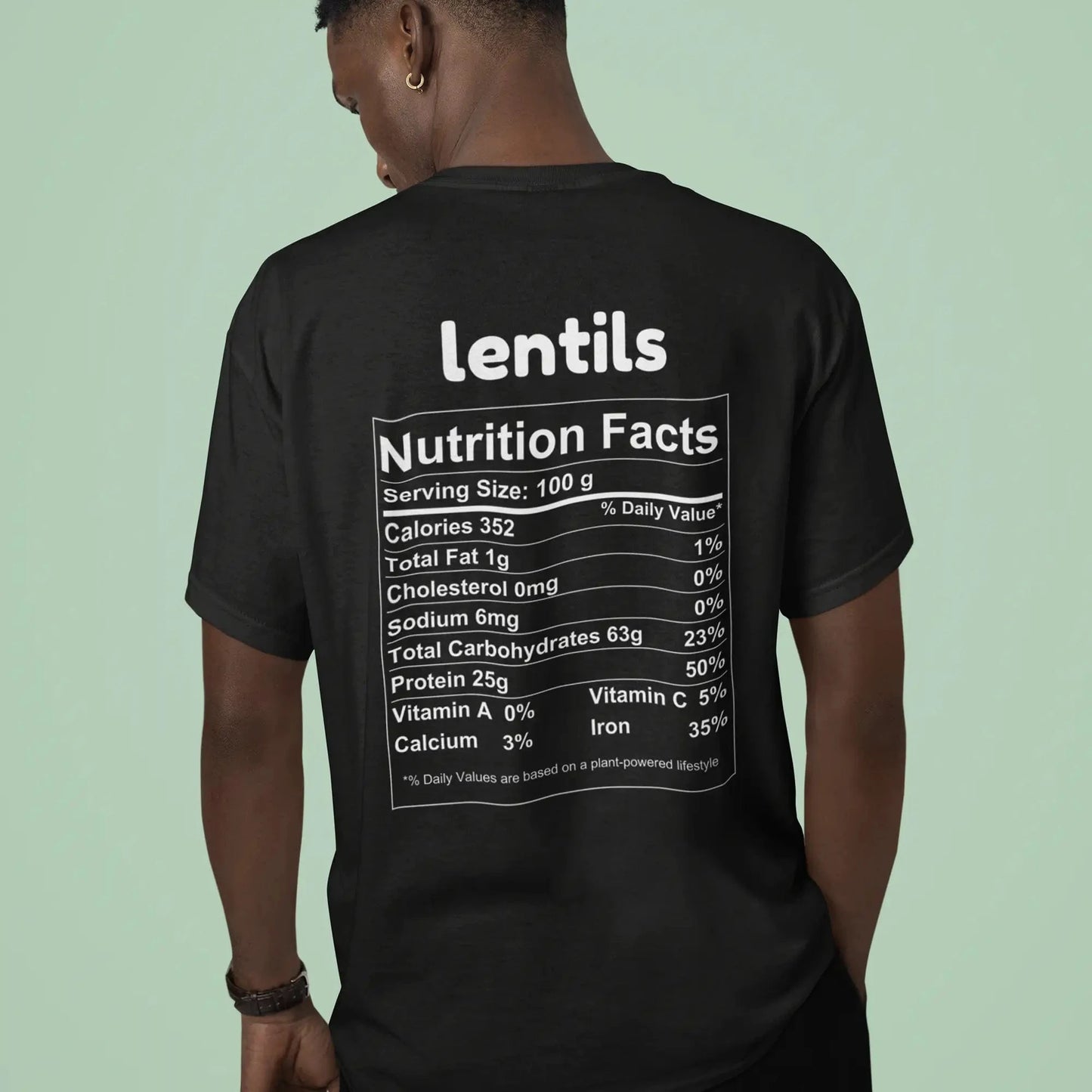 Lentils Nutrition Facts - Back T-Shirt