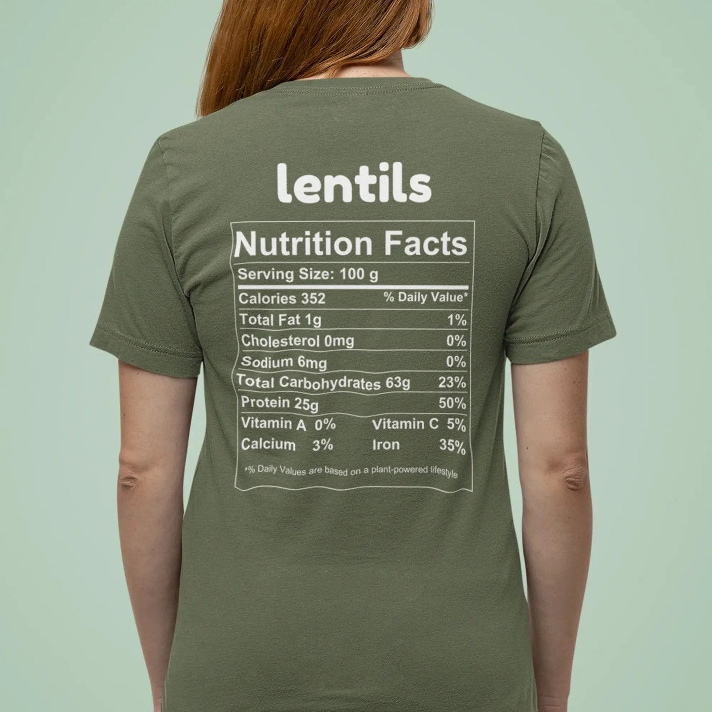 Lentils Nutrition Facts - Back T-Shirt