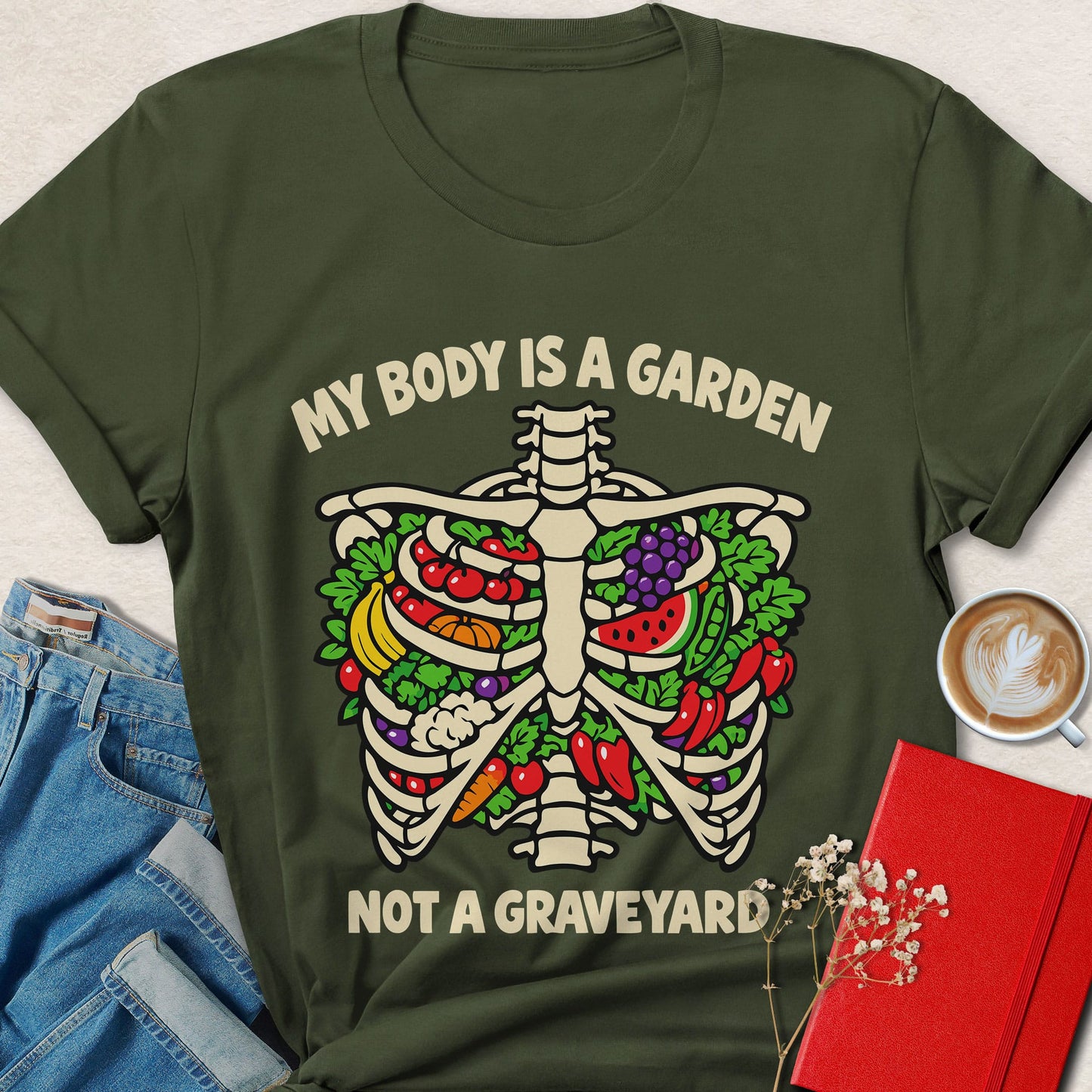 My Body Is A Garden Vegan Plant Based Graphic Shirt