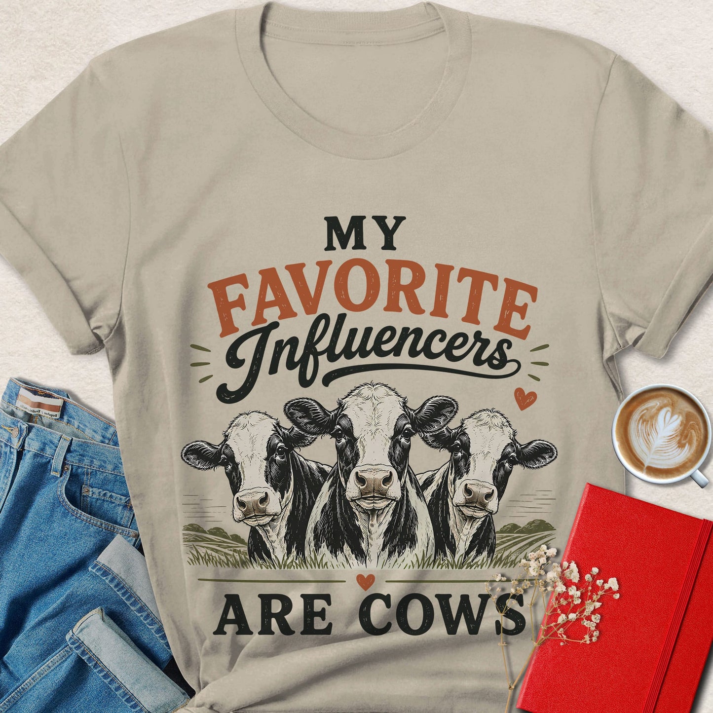My Favorite Influencers Are Cows Funny Vegan T-shirt