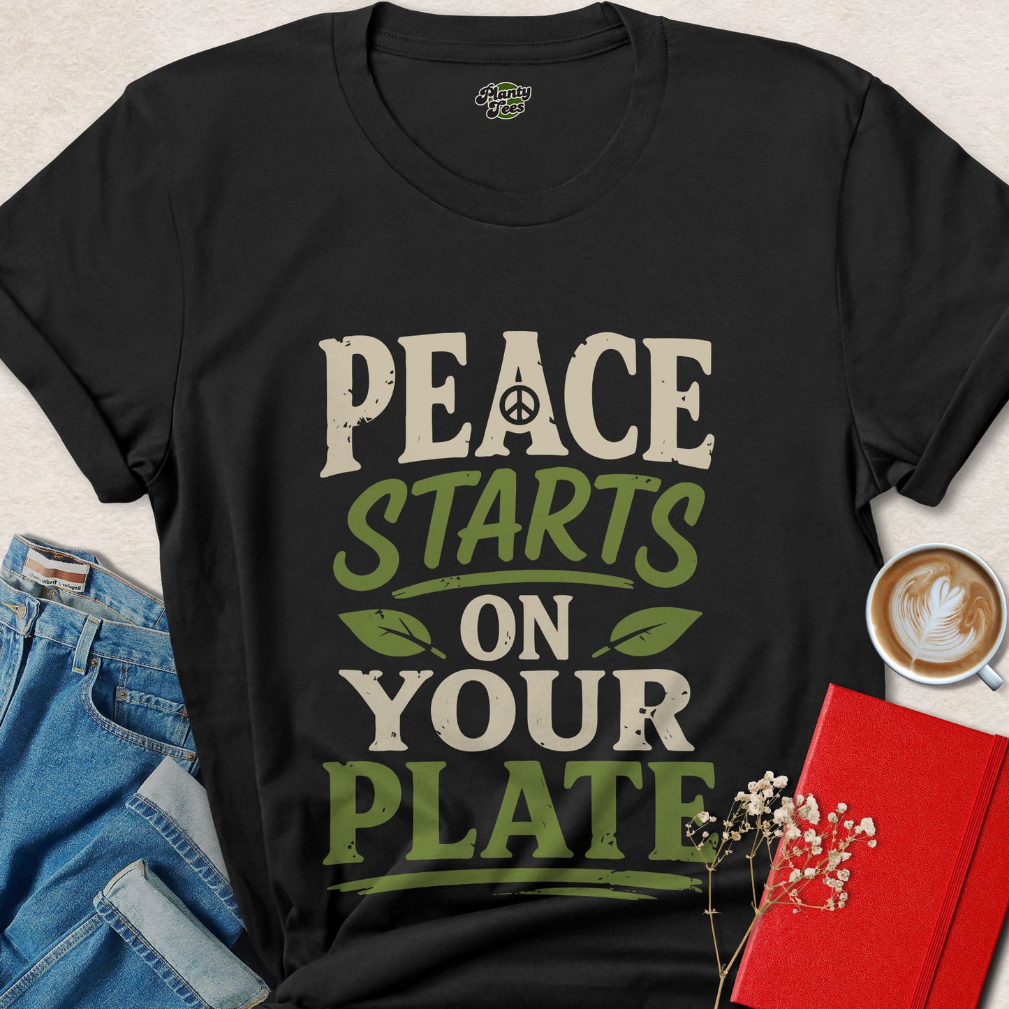 Peace Starts On Your Plate Vegan Animal Rights Shirt