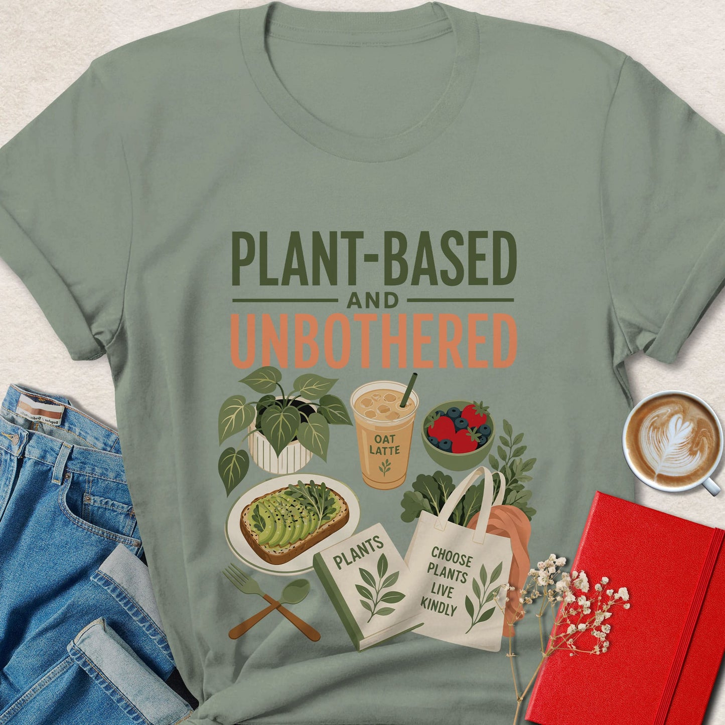 Plant-Based and Unbothered Vegan Lifestyle T-Shirt