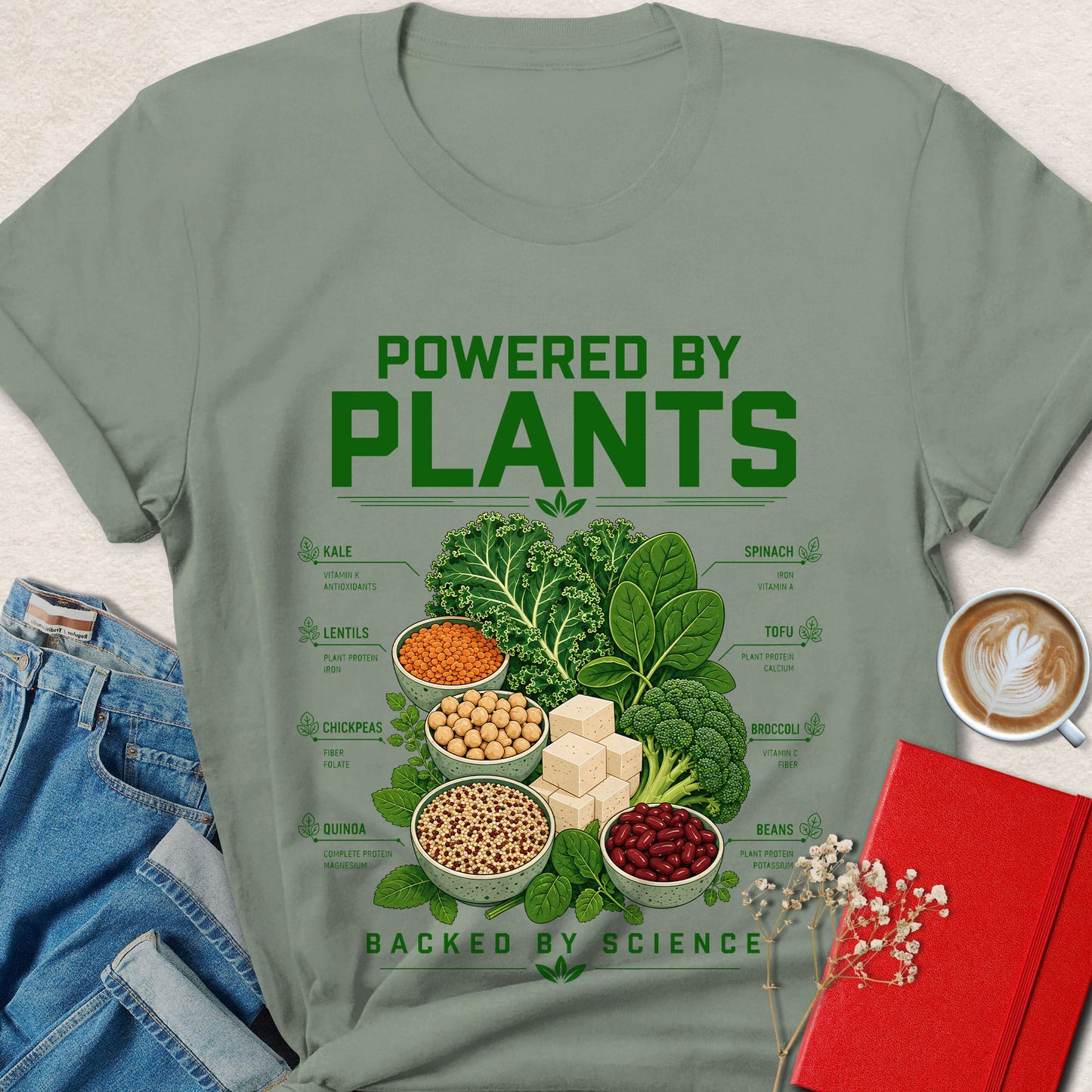 Powered by Plants Backed by Science Vegan T-Shirt