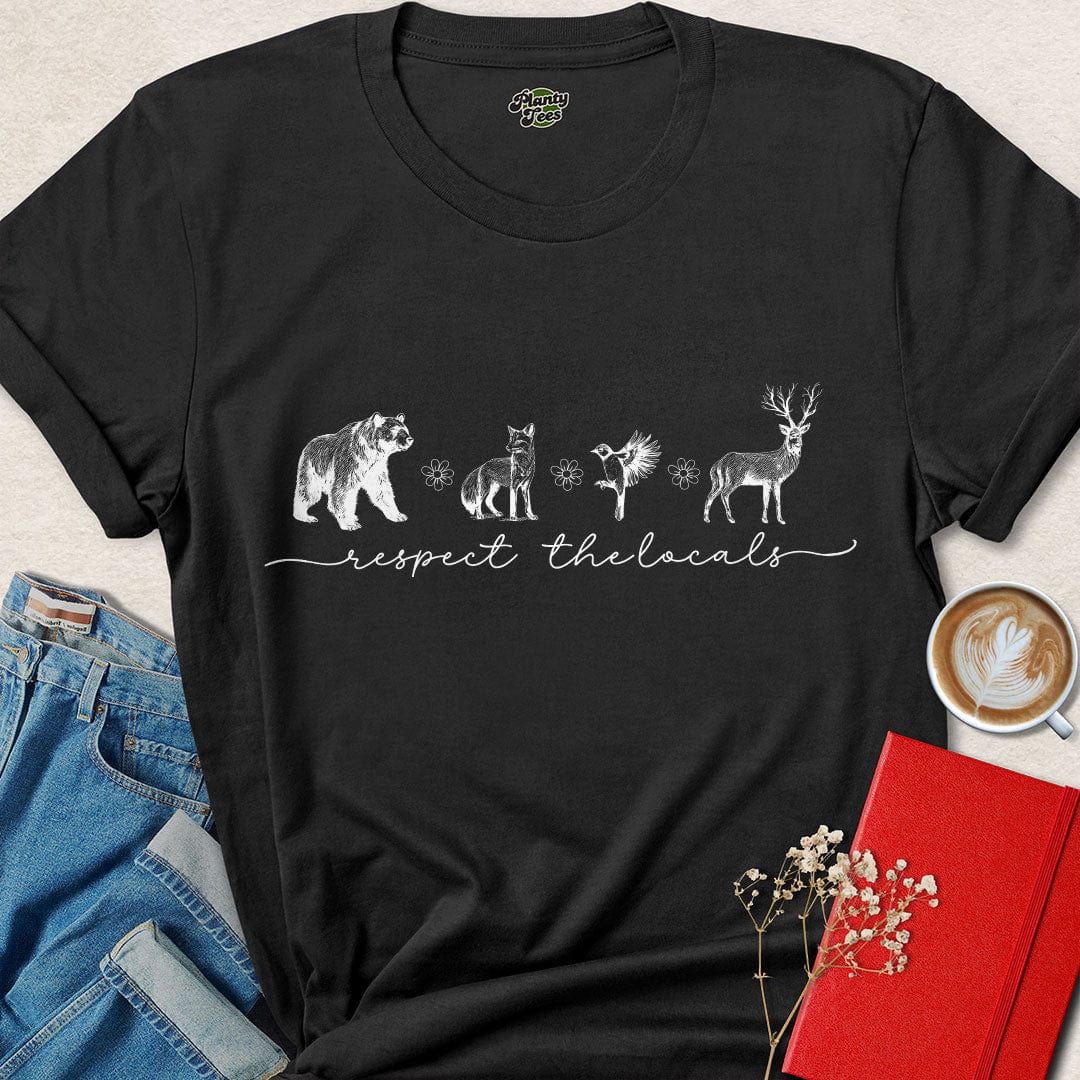 Respect the Locals Script Tee – Vegan Wildlife Nature Shirt
