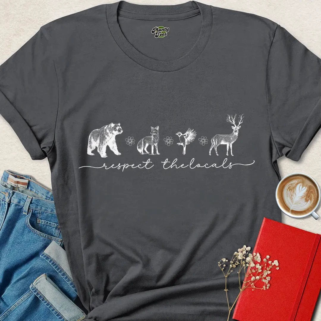 Respect the Locals Script Tee – Vegan Wildlife Nature Shirt