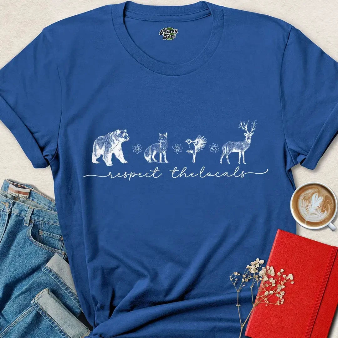 Respect the Locals Script Tee – Vegan Wildlife Nature Shirt