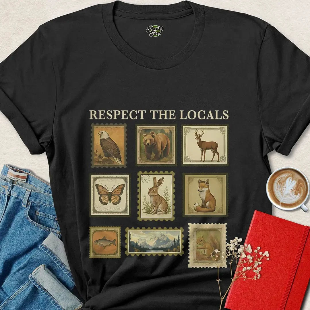 Respect the Locals Stamp Shirt – Vintage Wildlife Nature Tee