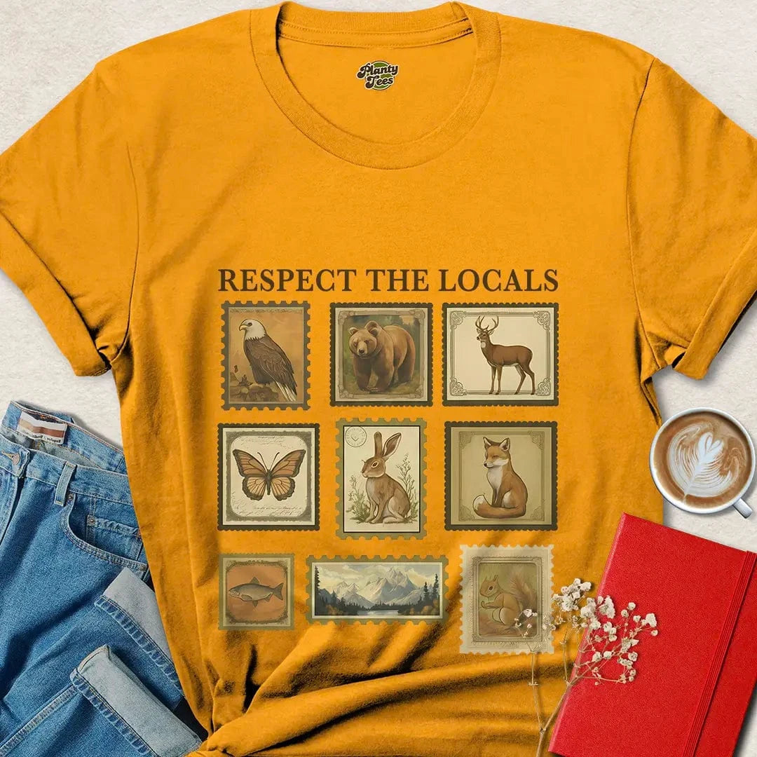 Respect the Locals Stamp Shirt – Vintage Wildlife Nature Tee