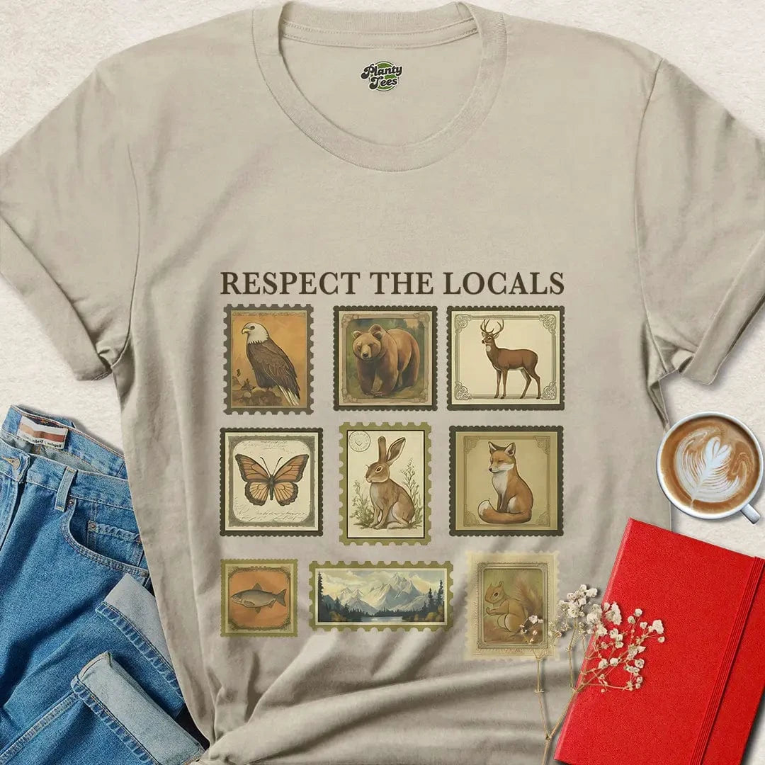 Respect the Locals Stamp Shirt – Vintage Wildlife Nature Tee
