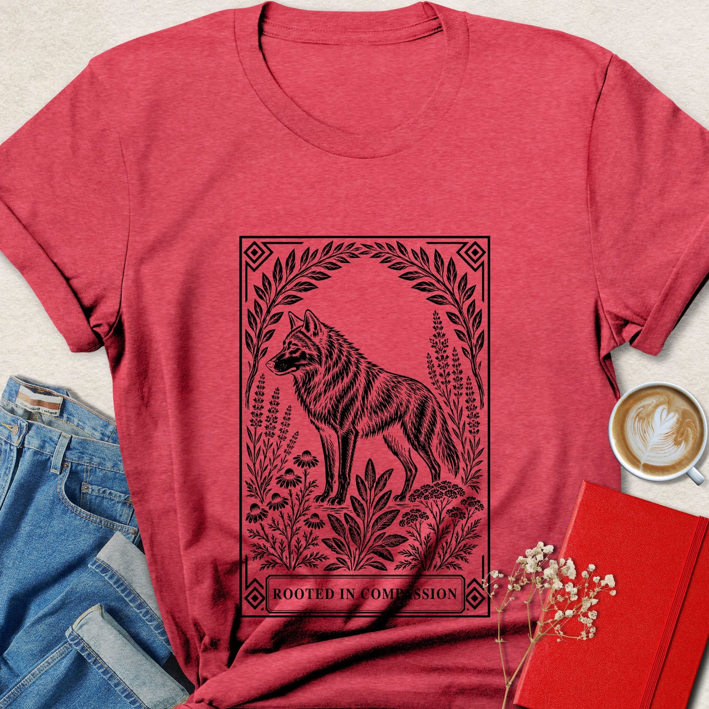 Wolf Nature T-Shirt | Rooted in Compassion Graphic Tee
