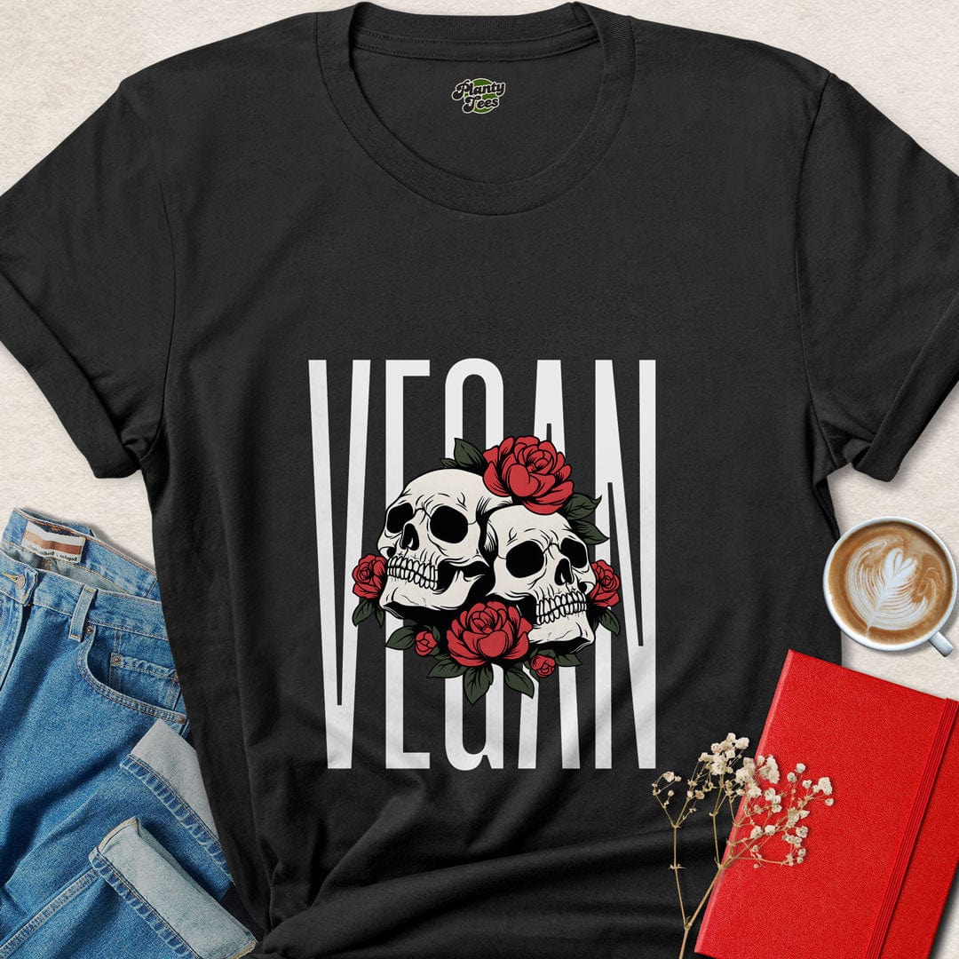Vegan Skulls & Roses T-Shirt