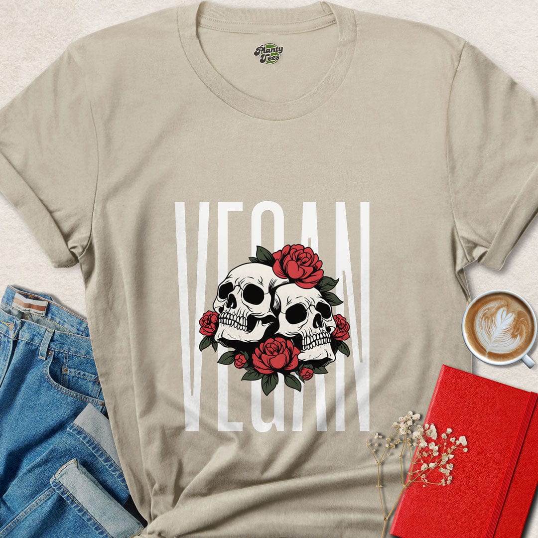 Vegan Skulls & Roses T-Shirt