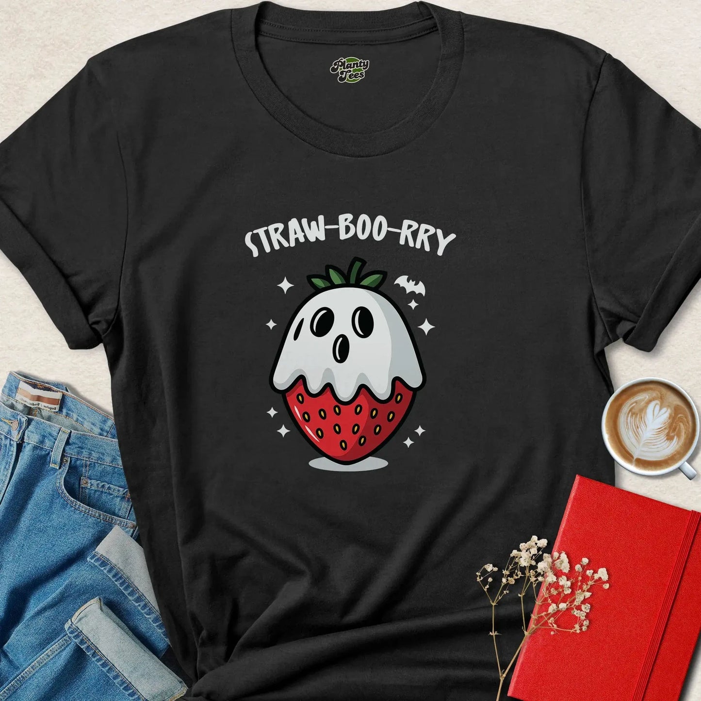 STRAW-BOO-RRY Halloween Vegan T-Shirt