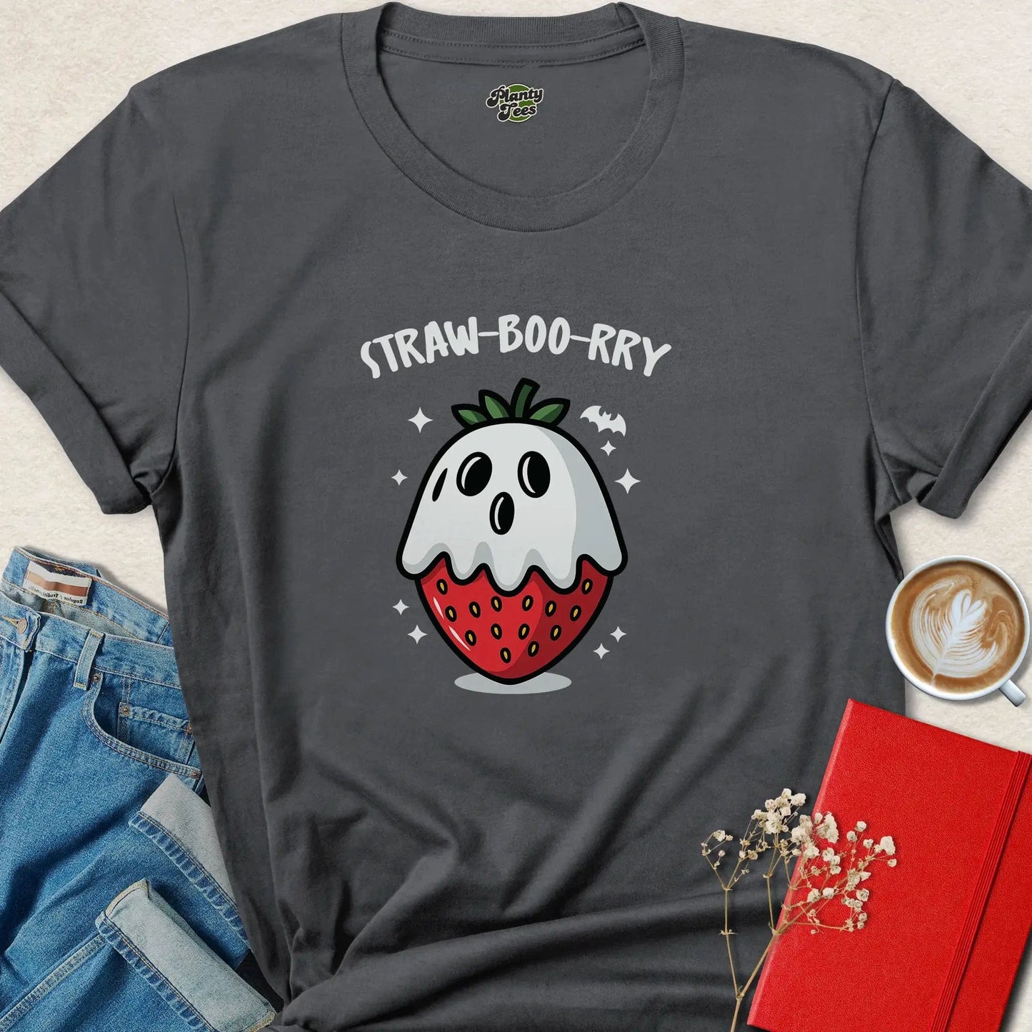 STRAW-BOO-RRY Halloween Vegan T-Shirt