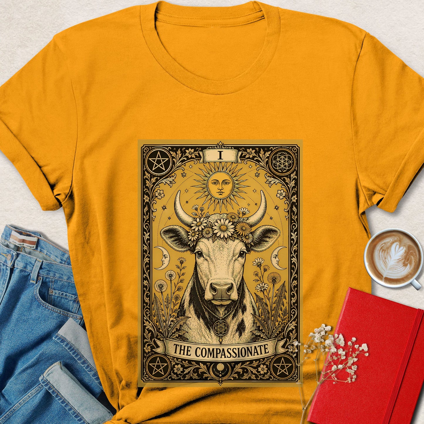 Cow Tarot Vegan Shirt Animal Rights Plant Based Tee