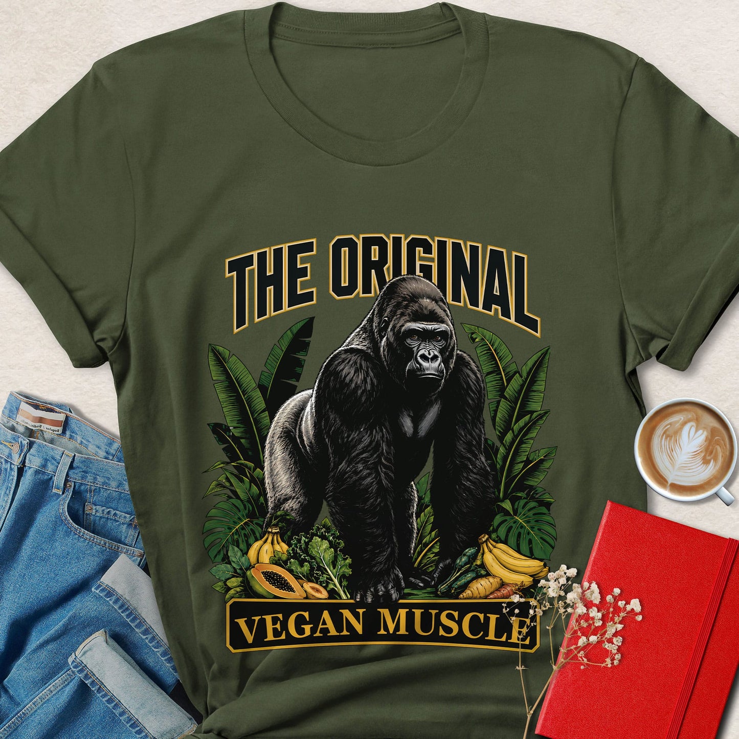 The Original Vegan Muscle Gorilla Vegan Fitness T-Shirt