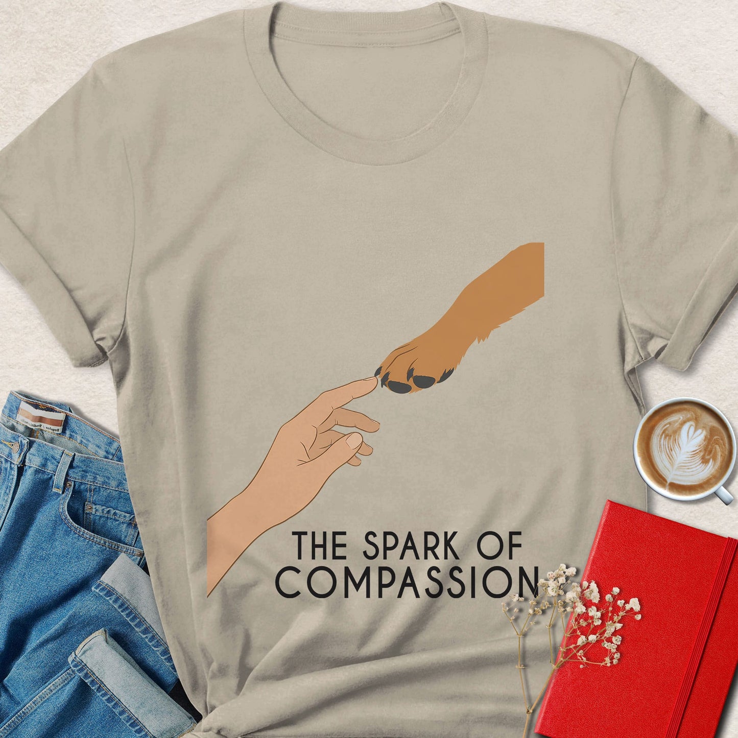 The Spark of Compassion Minimalist Animal Lover T-shirt