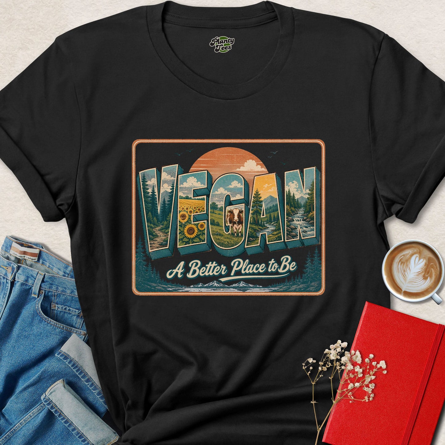 Vegan A Better Place To Be Shirt Plant Based Nature Graphic