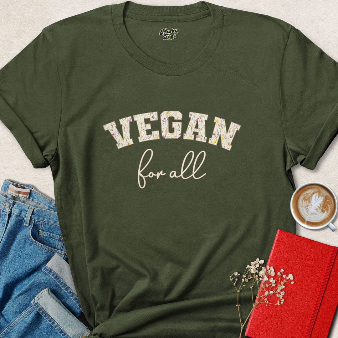 Vegan For All Floral T-Shirt