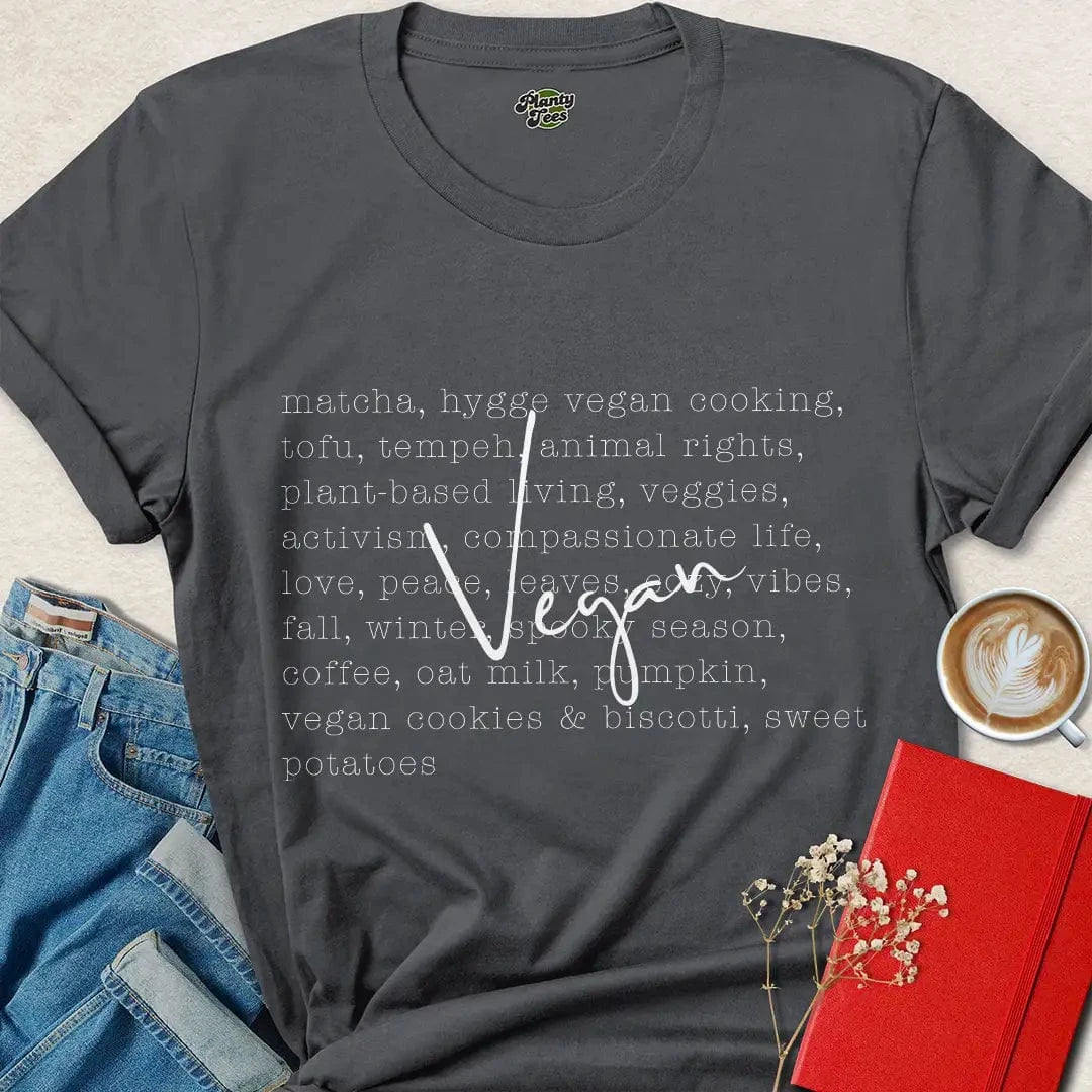 Vegan Word Collage Shirt – Cozy Plant-Based Lifestyle Tee